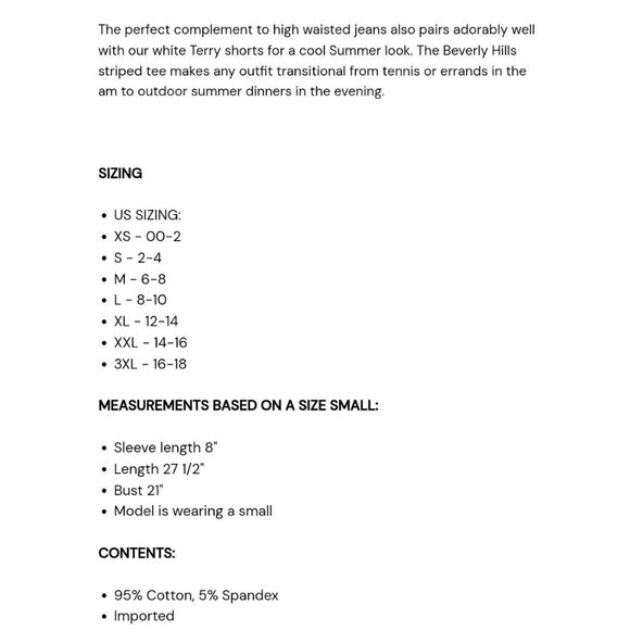 Ellandemm Beverly Hills White Green Striped Short Sleeve Tee Top Embroidered NWT - Picture 4 of 4